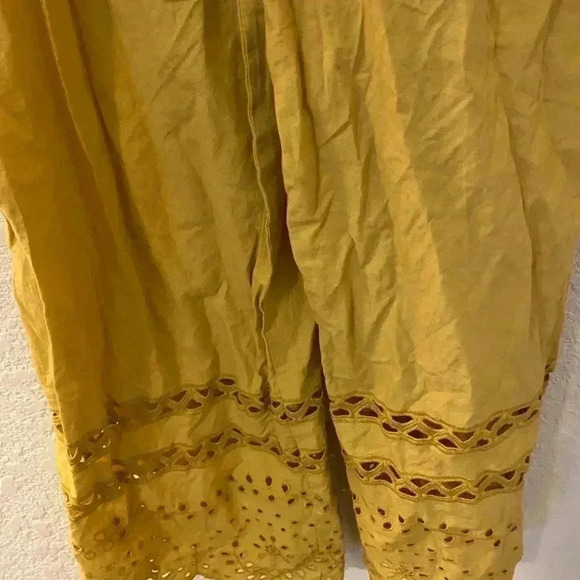 Madewell Mustard Yellow Eyelet Frilled Strap Jumpsuit Size 00 - Picture 6 of 10